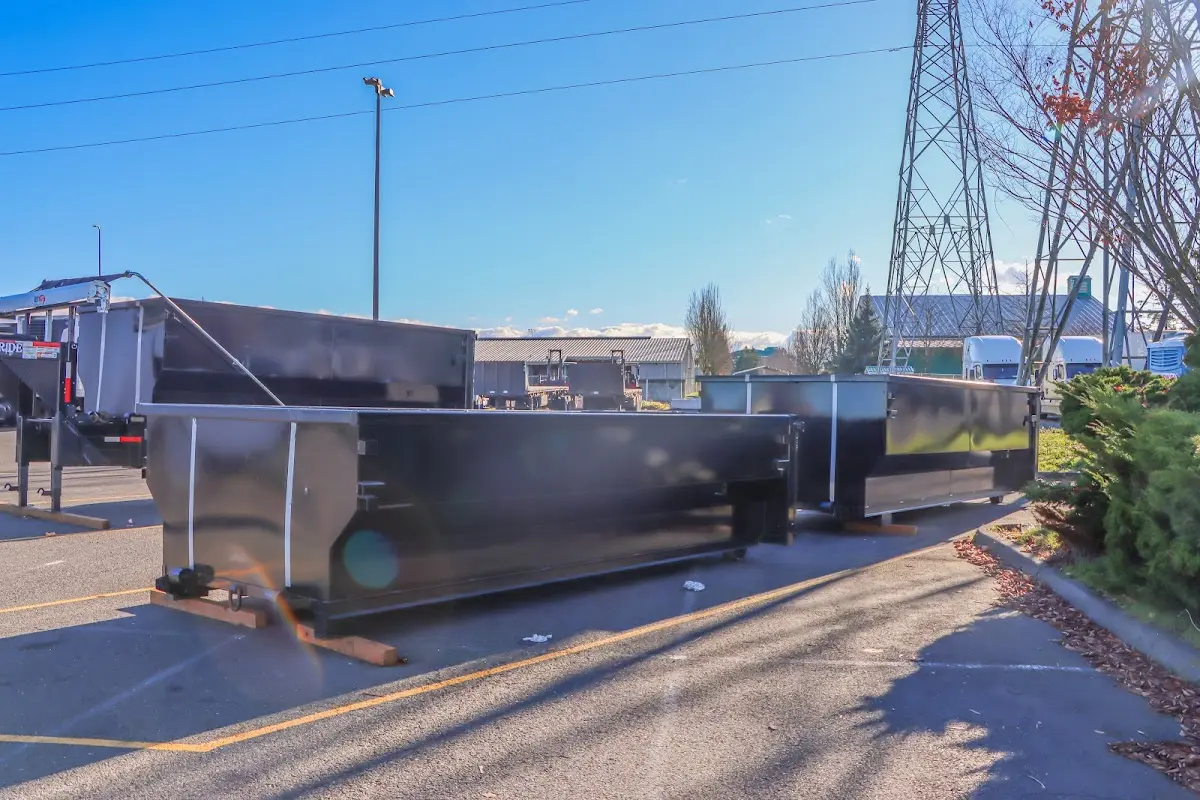 Roll-off dumpster ready for waste disposal at job site for Residential Dumpster Rental in San Jacinto